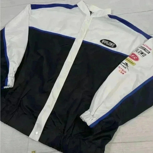 H&M Divided Women’s size M Block Colour Racing Sports Oversized Jacket Motocross - Picture 8 of 16